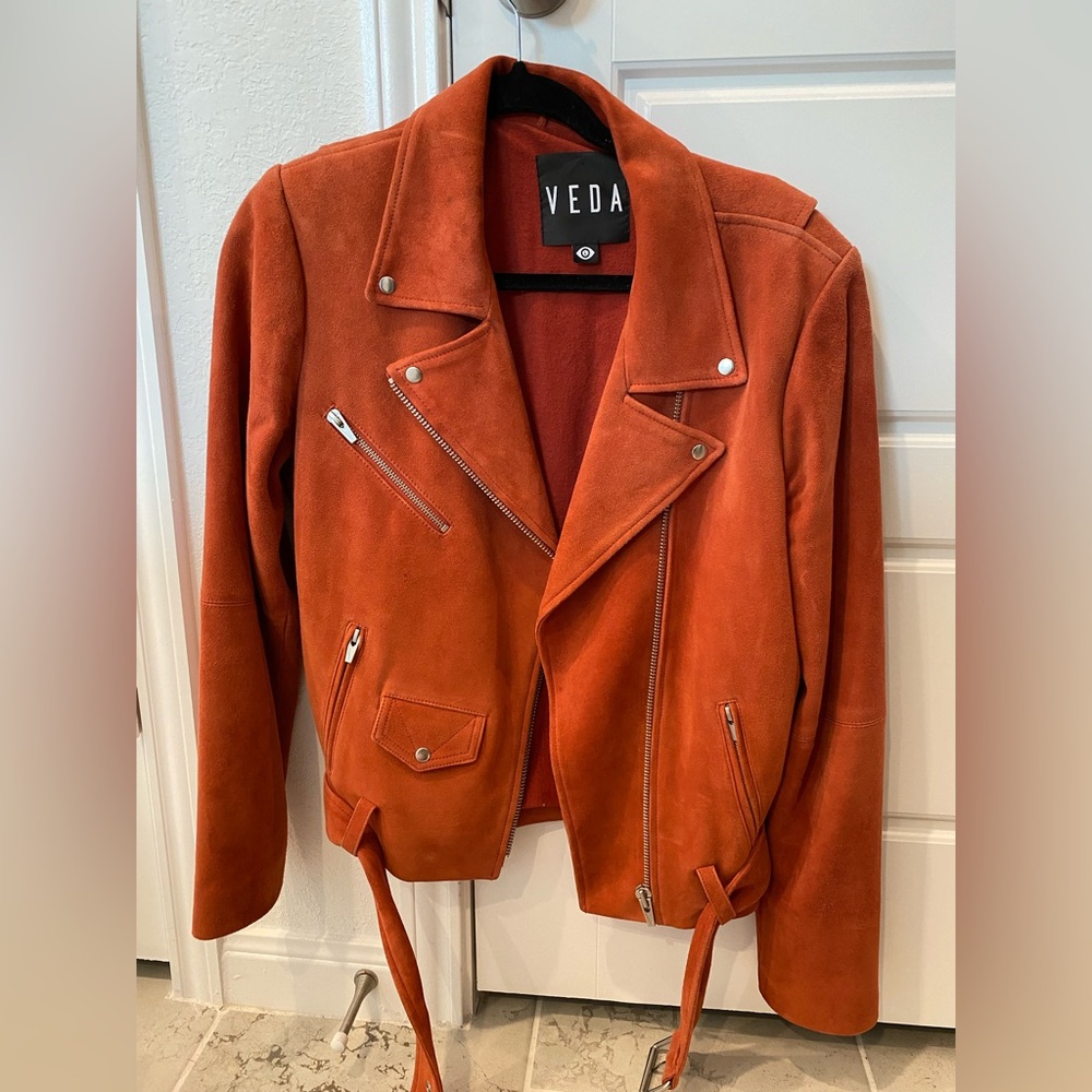 Jayne Suede Veda Moto Jacket